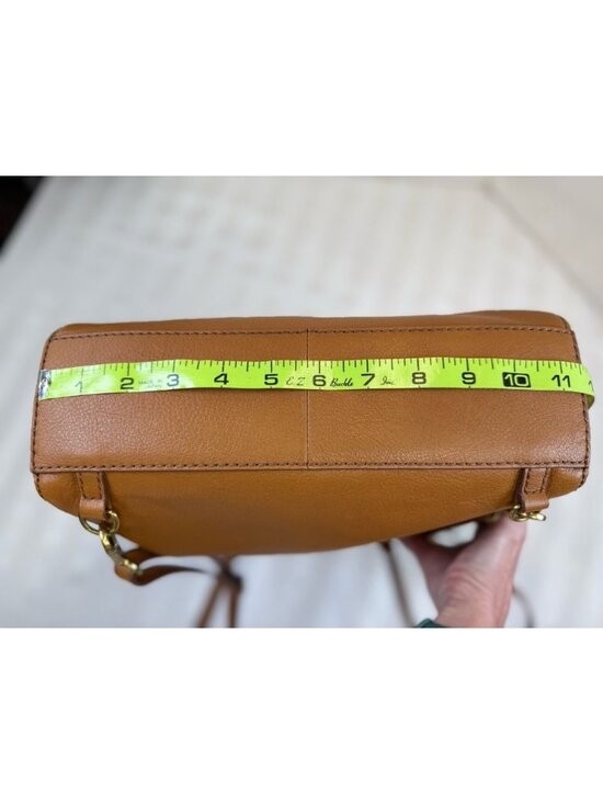 Fossil Brown/Tan Pebbled Leather Tote Bag Camilla Convertible Backpack Purse main image 4